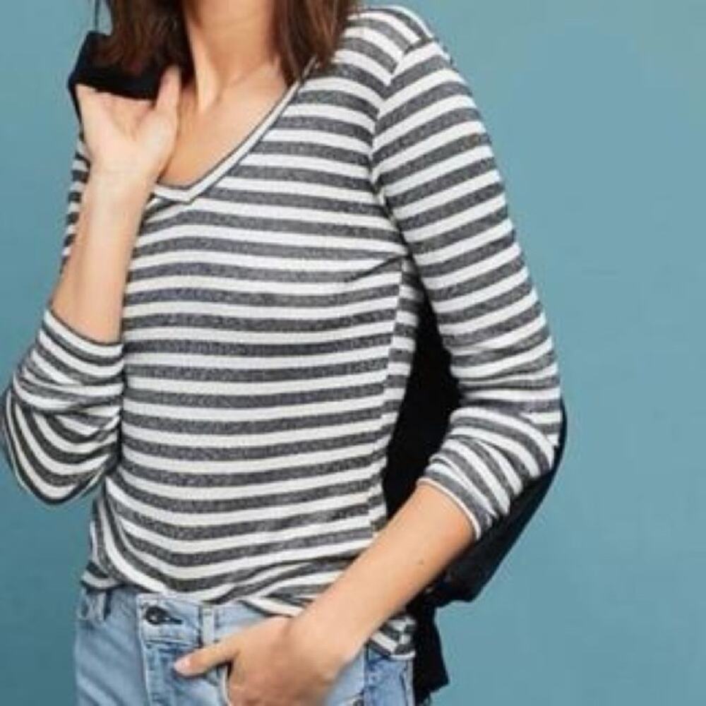 Michael Stars +‎ Anthropologie Top Gildan Women's Black & White small Classic